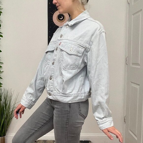 Levi's Long Sleeve Button-Up Denim Jacket Chest Pocket Size S Blue - Picture 3 of 6